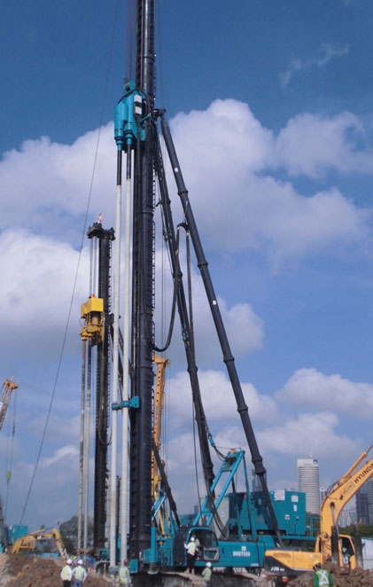 中国好机械！bti体育智能双轴钻机新加坡施工获赞