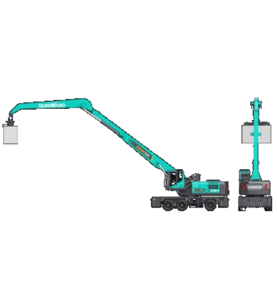 作业幅度达18米，bti体育智能首台轮式抓料机成功下线